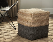 Furniture City Biloxi - Ashley Furniture - Sweed Valley Pouf - Pouf / Natural/Black - A1000422