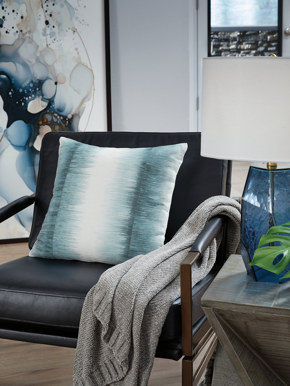 Furniture City Biloxi - Ashley Furniture - Elonwich Pillows - Pillow / Teal/White - A1001106P