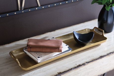 Furniture City Biloxi - Ashley Furniture - Posy Tray - Tray / Gold Finish - A2000136