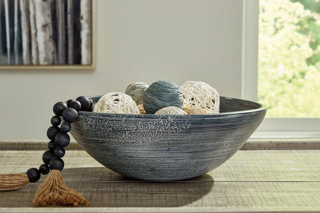 Furniture City Biloxi - Ashley Furniture - Meadie Bowl - Bowl / Distressed Black - A2000792