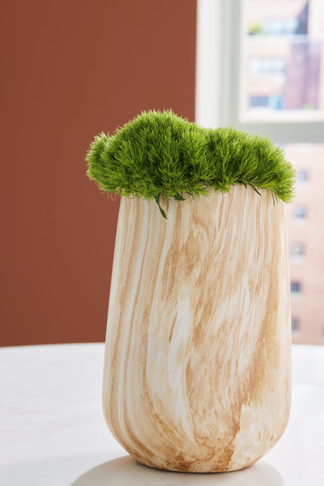 Furniture City Biloxi - Ashley Furniture - Cammen Vase - Vase / Tan/White - A2000646