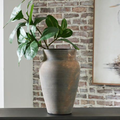 Furniture City Biloxi - Ashley Furniture - Brickmen Vase - Vase / Antique Gray - A2000659
