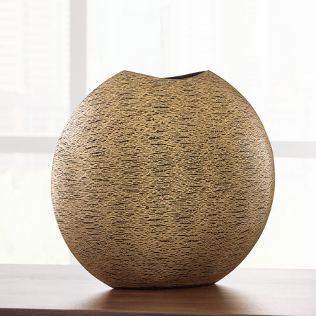 Furniture City Biloxi - Ashley Furniture - Iansboro Vase - Vase / Antique Gold Finish - A2000696