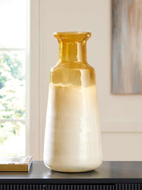 Furniture City Biloxi - Ashley Furniture - Wynburg Vase - Vase / White/Amber - A2000723