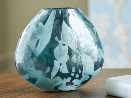 Furniture City Biloxi - Ashley Furniture - Cartshaw Vase - Vase / Iridescent Teal - A2000738