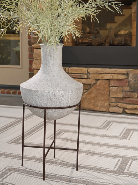 Furniture City Biloxi - Ashley Furniture - Estonbank Vase - Vase Set / Distressed Cream - A2000747A1