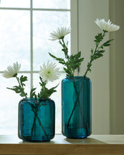 Furniture City Biloxi - Ashley Furniture - Inisland Vase - Vase Set (Set of 2) / Teal - A2000797A1
