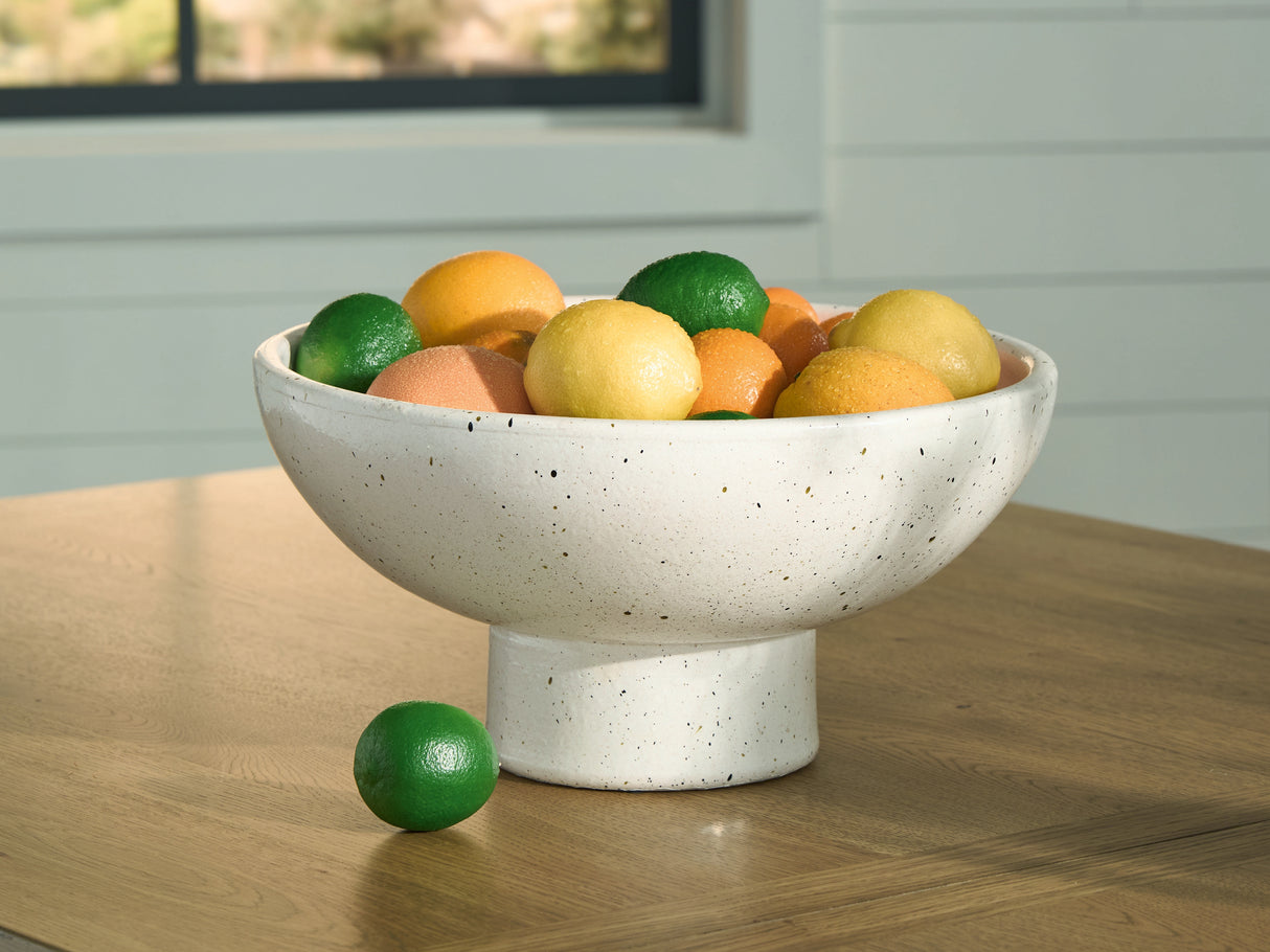 Furniture City Biloxi - Ashley Furniture - Dallinworth Bowl - Bowl / White/Black - A2000833