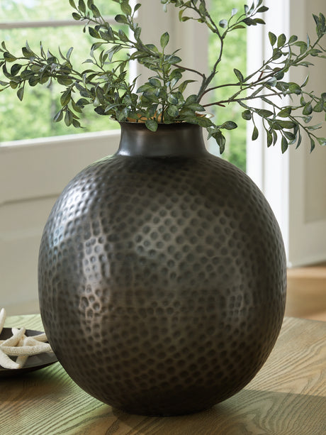 Furniture City Biloxi - Ashley Furniture - Woody Vase - Vase / Pewter/Gold Finish - A2000845