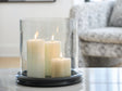 Furniture City Biloxi - Ashley Furniture - Saskia Candle Holder - Candle Holder / Clear/Black - A2000846