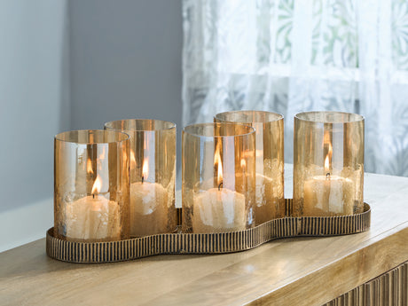 Furniture City Biloxi - Ashley Furniture - Evereton Candle Holder - Candle Holder / Antique Gold Finish - A2000856