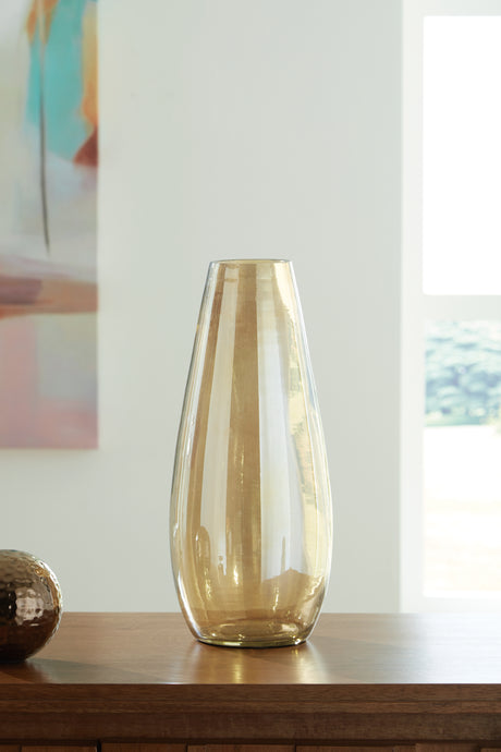 Furniture City Biloxi - Ashley Furniture - Rhettman Vase - Vase / Amber - A2900005