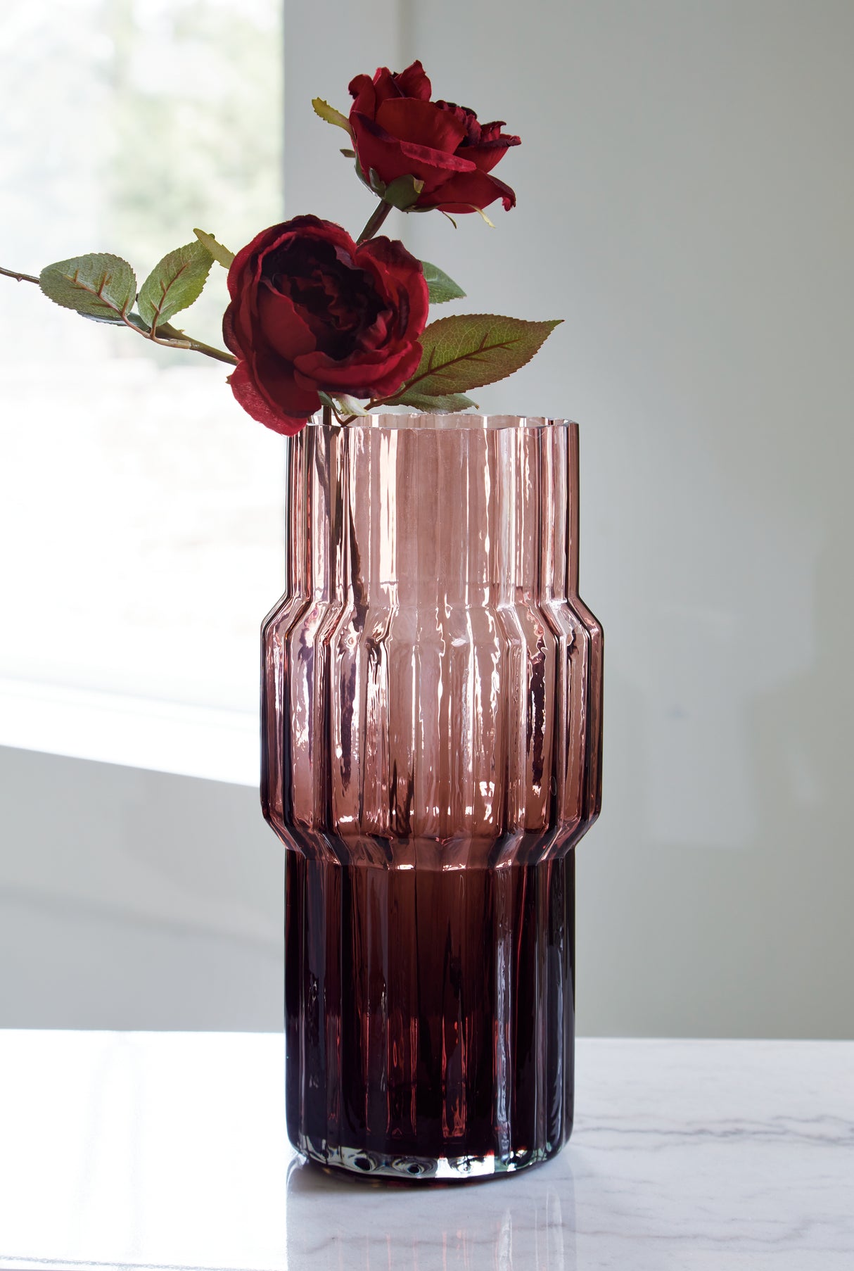 Furniture City Biloxi - Ashley Furniture - Dorlow Vase - Vase / Mauve - A2900024V