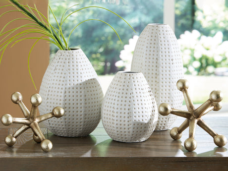 Furniture City Biloxi - Ashley Furniture - Azerton Accessory Set (Set of 5) - Accessory Set (5/CN) / White/Gold Finish - A2C00209