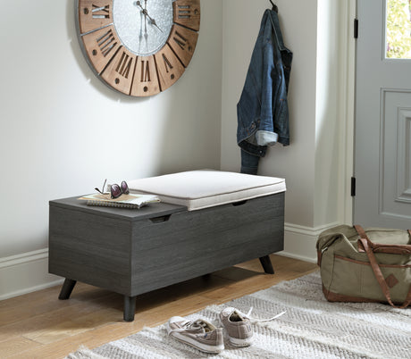 Furniture City Biloxi - Ashley Furniture - Yarlow Storage Bench - Storage Bench / Linen/Gray / 39"W x 19"D x 17"H - A3000321