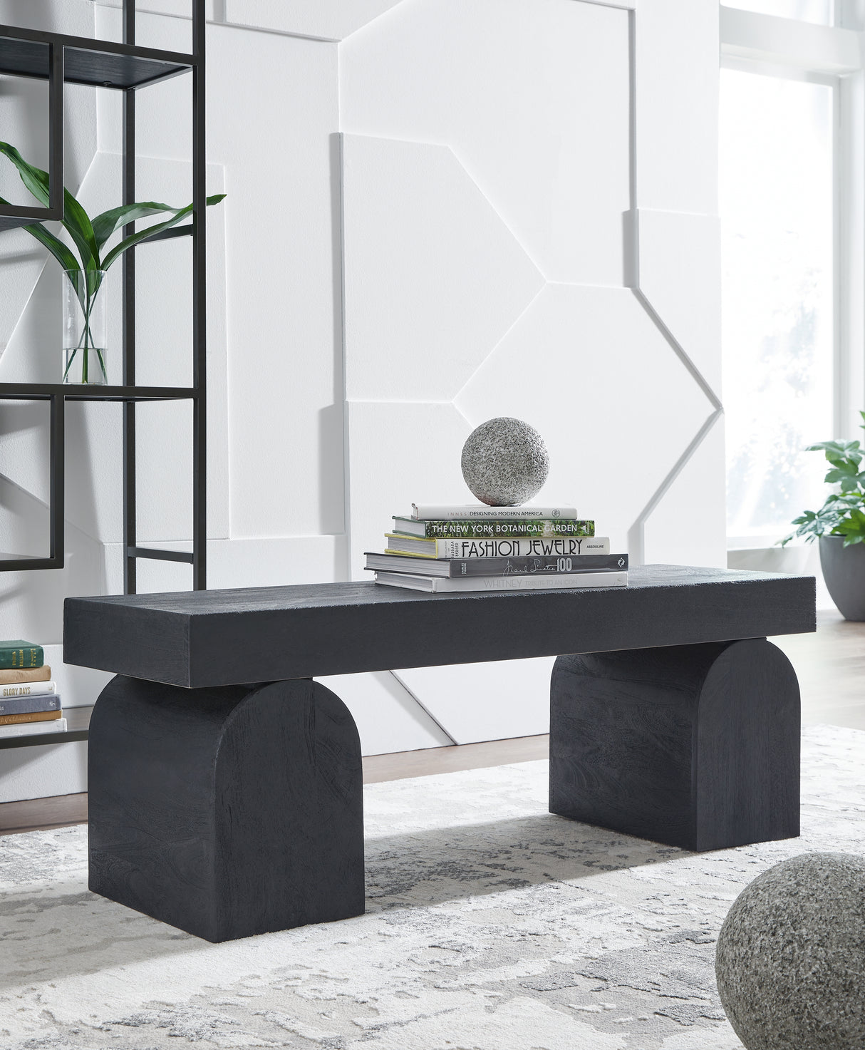 Furniture City Biloxi - Ashley Furniture - Holgrove Accent Bench - Accent Bench / Black / 50"W x 16"D x 18"H - A3000683
