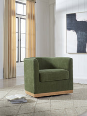 Furniture City Biloxi - Ashley Furniture - Jersonlow Swivel Accent Chair - Swivel Accent Chair / Forest Green - A3000696