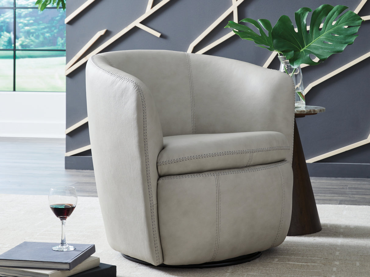 Furniture City Biloxi - Ashley Furniture - Kierreys Swivel Accent Chair - Swivel Accent Chair / Bone - A3000703