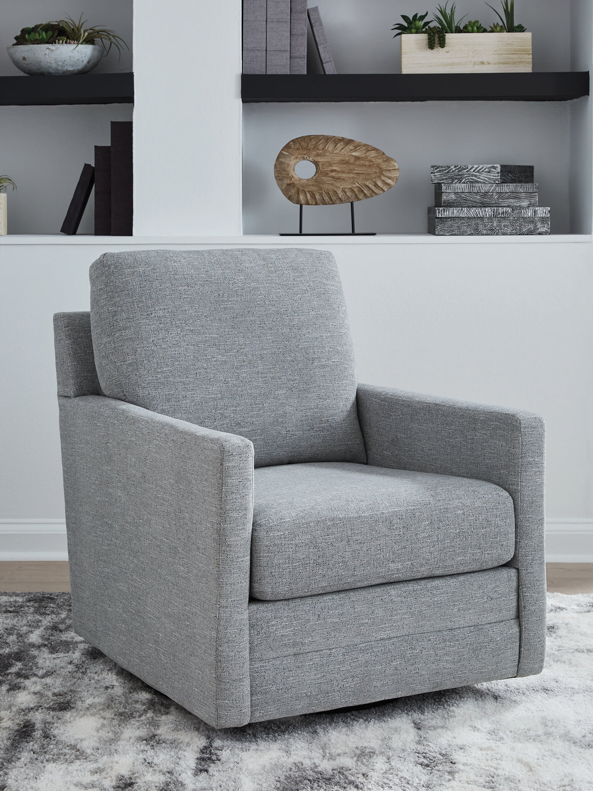 Furniture City Biloxi - Ashley Furniture - Freybourne Next-Gen Nuvella Swivel Accent Chair - Swivel Accent Chair / Pewter - A3000737