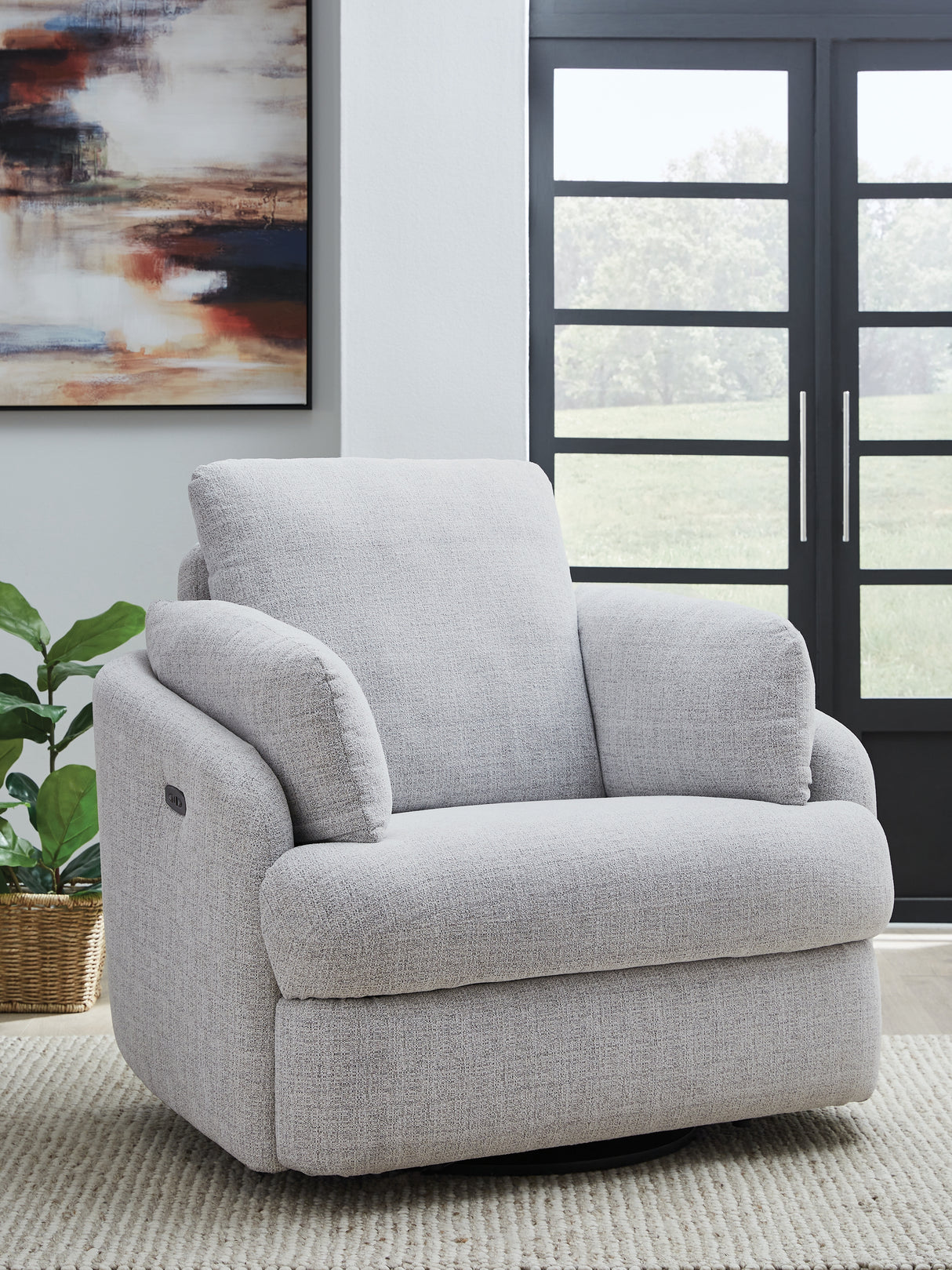 Furniture City Biloxi - Ashley Furniture - Alainmont Next-Gen Nuvella Swivel Power Recliner - Swivel Power Recliner / Stone - A3000739