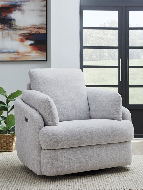 Furniture City Biloxi - Ashley Furniture - Alainmont Next-Gen Nuvella Swivel Power Recliner - Swivel Power Recliner / Stone - A3000739