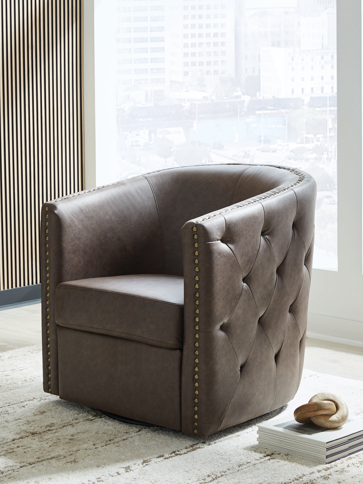 Furniture City Biloxi - Ashley Furniture - Brentlow Swivel Accent Chair - Swivel Accent Chair / Granite - A3000741