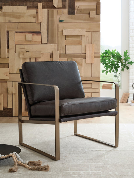 Furniture City Biloxi - Ashley Furniture - Bradett Accent Chair - Accent Chair / Dark Brown/Gold Finish - A3000763