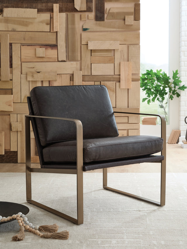 Furniture City Biloxi - Ashley Furniture - Bradett Accent Chair - Accent Chair / Dark Brown/Gold Finish - A3000763