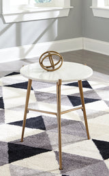 Furniture City Biloxi - Ashley Furniture - Chadton Accent Table - Accent Table / White/Gold Finish - A4000004
