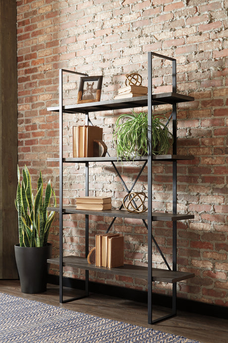 Furniture City Biloxi - Ashley Furniture - Gilesgrove Bookcase - Bookcase / Black/Gray - A4000017