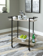 Furniture City Biloxi - Ashley Furniture - Waylowe Bar Cart - Bar Cart / Brown/Black - A4000389
