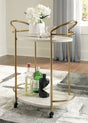 Furniture City Biloxi - Ashley Furniture - Tarica Bar Cart - Bar Cart / Cream/Gold Finish - A4000502