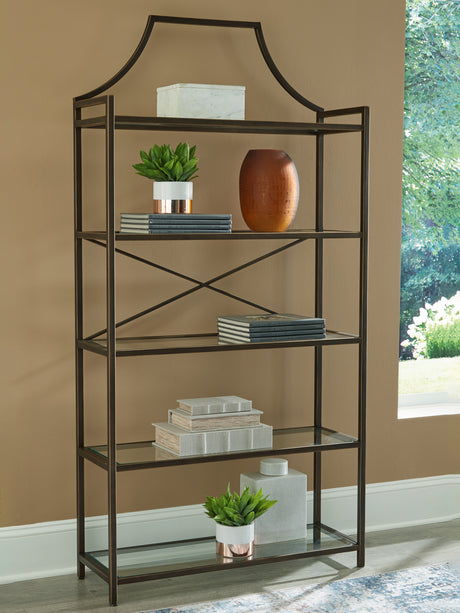 Furniture City Biloxi - Ashley Furniture - Bernonly Bookcase - Bookcase / Antique Bronze Finish - A4000556