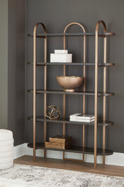 Furniture City Biloxi - Ashley Furniture - Brentmour Bookcase - Bookcase / Brown/Gold Finish - A4000589