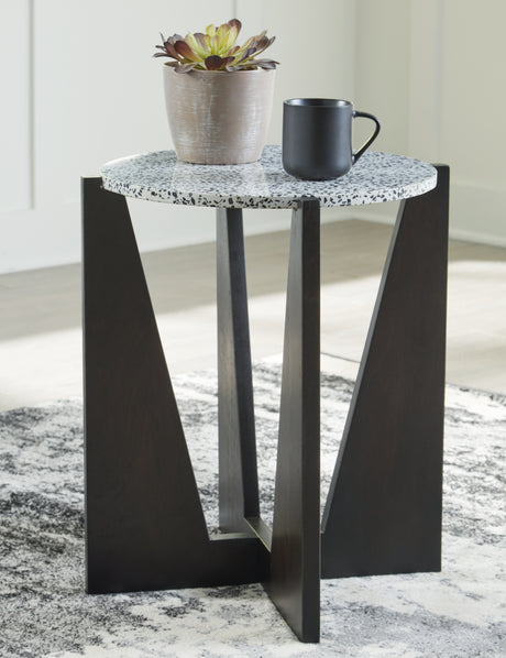Furniture City Biloxi - Ashley Furniture - Tellrich Accent Table - Accent Table / Black/White - A4000616