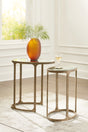 Furniture City Biloxi - Ashley Furniture - Irmaleigh Accent Table (Set of 2) - Accent Table Set (Set of 2) / Antique Gold Finish - A4000624