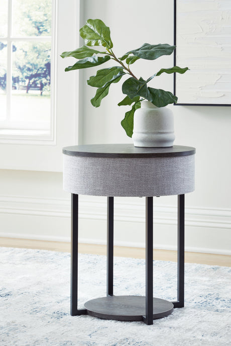 Furniture City Biloxi - Ashley Furniture - Sethlen Accent Table with Speaker - Accent Table with Speaker / Gray/Black - A4000641