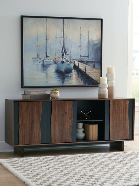 Furniture City Biloxi - Ashley Furniture - Welby Accent Cabinet - Accent Cabinet / Brown/Charcoal - A4000679