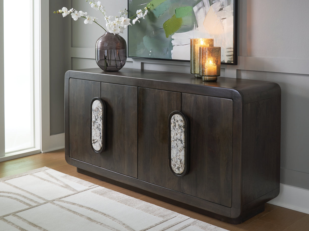 Furniture City Biloxi - Ashley Furniture - Elliston Accent Cabinet - Accent Cabinet / Espresso Brown - A4000683