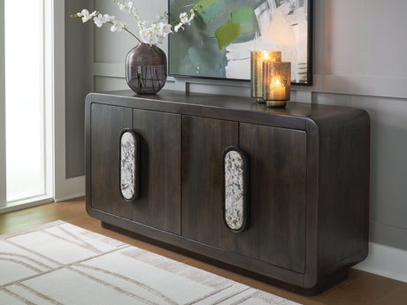 Furniture City Biloxi - Ashley Furniture - Elliston Accent Cabinet - Accent Cabinet / Espresso Brown - A4000683