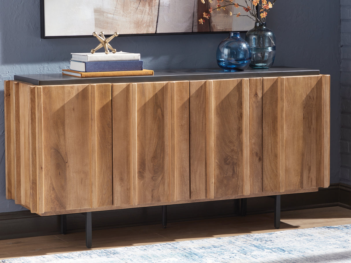 Furniture City Biloxi - Ashley Furniture - Quintavious Accent Cabinet - Accent Cabinet / Brown/Charcoal - A4000685