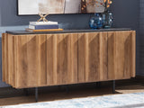 Furniture City Biloxi - Ashley Furniture - Quintavious Accent Cabinet - Accent Cabinet / Brown/Charcoal - A4000685