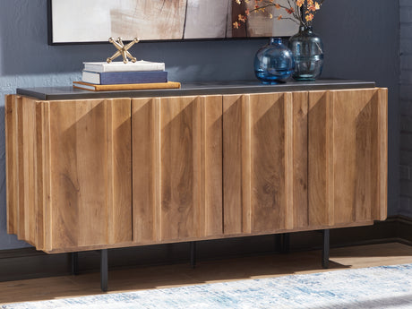 Furniture City Biloxi - Ashley Furniture - Quintavious Accent Cabinet - Accent Cabinet / Brown/Charcoal - A4000685
