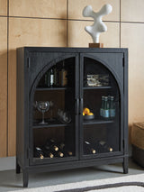 Furniture City Biloxi - Ashley Furniture - Armenleigh Accent Cabinet - Bar Cabinet / Black/Brown - A4000702