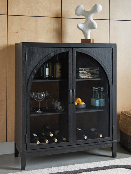 Furniture City Biloxi - Ashley Furniture - Armenleigh Accent Cabinet - Bar Cabinet / Black/Brown - A4000702