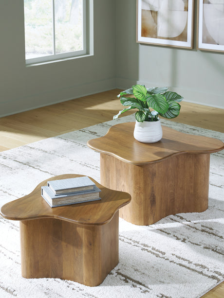 Furniture City Biloxi - Ashley Furniture - Abeford Accent Coffee Table (Set of 2) - Accent Cocktail TBL Set (Set of 2) / Brown - A4000711