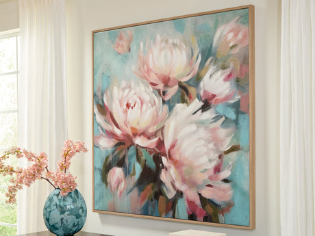 Furniture City Biloxi - Ashley Furniture - Parryville Wall Decor - Wall Art / Aqua/Pink - A8000440