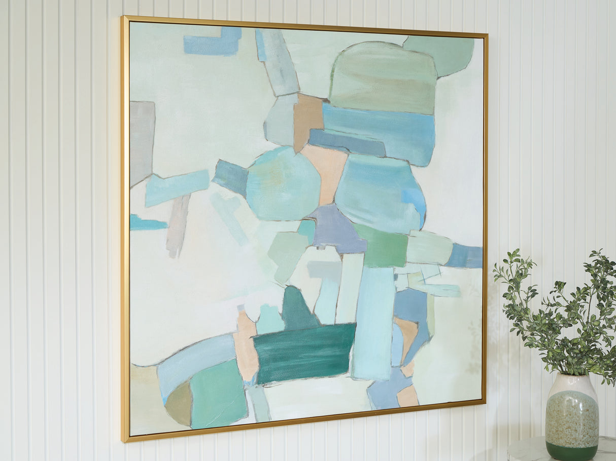 Furniture City Biloxi - Ashley Furniture - Wynburn Wall Decor - Wall Art / White/Blue/Green - A8000442