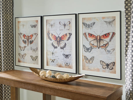 Furniture City Biloxi - Ashley Furniture - Jossletts Wall Decor - Wall Art Set (3/CN) / Orange/Black/Ivory - A8000490
