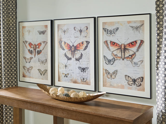Furniture City Biloxi - Ashley Furniture - Jossletts Wall Decor - Wall Art Set (3/CN) / Orange/Black/Ivory - A8000490